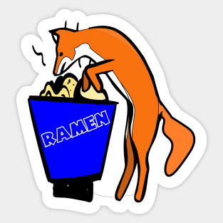 Kawaii Fox eating Ramen Noodles Sticker